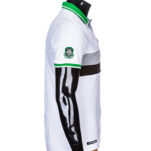 Koszulka męska polo z nadrukiem S903 - biała