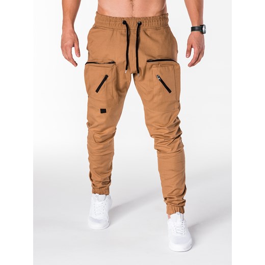 Spodnie męskie joggery P705 - rude