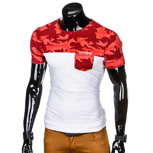 T-shirt męski z nadrukiem S1012 - czerwonymoro