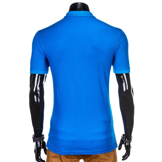 Koszulka męska polo z nadrukiem S904 - niebieska