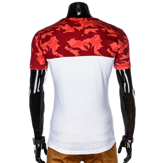 T-shirt męski z nadrukiem S1003 - czerwony/moro