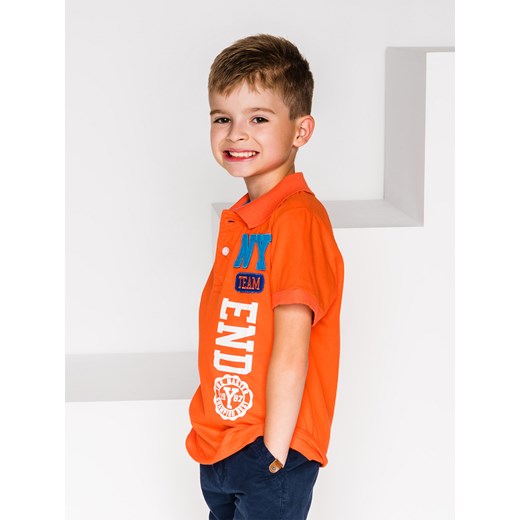 Koszulka dziecięca polo z nadrukiem KS027 - pomarańczowa