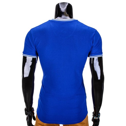 Koszulka męska polo bez nadruku S843 - niebieska