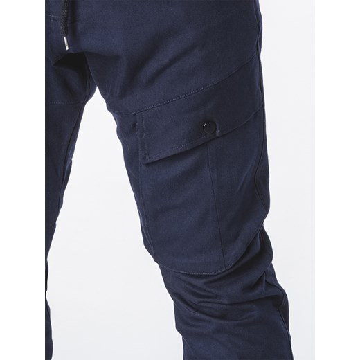 Spodnie męskie joggery P707 - granatowe