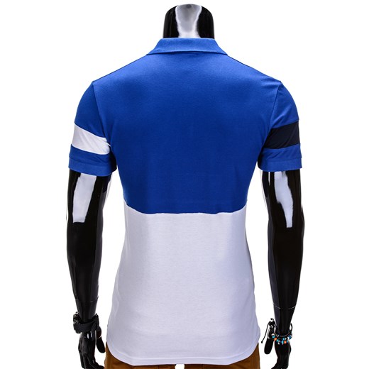 Koszulka męska polo bez nadruku S846 - niebieska