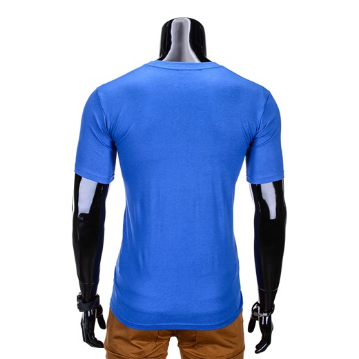 T-shirt męski z nadrukiem S753 - niebieski