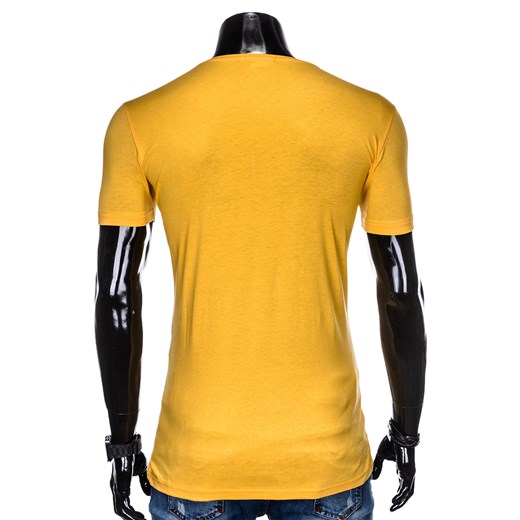 T-shirt męski z nadrukiem S984 - żółty