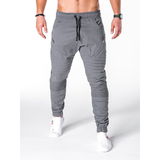 Spodnie męskie joggery P709 - szare