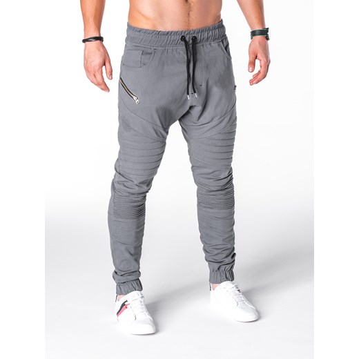 Spodnie męskie joggery P709 - szare