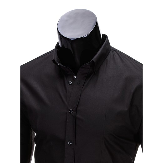 Koszula męska elegancka z długim rękawem K219 - czarna