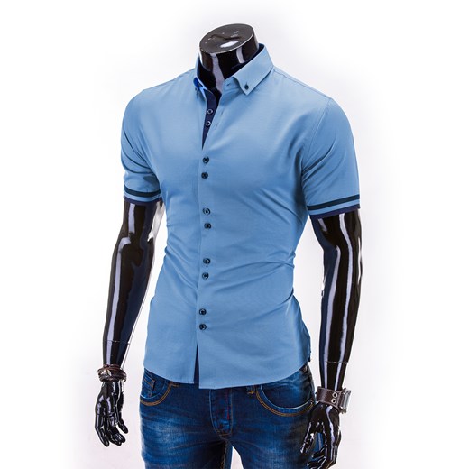 Koszula męska z krótkim rękawem K260 - niebieska