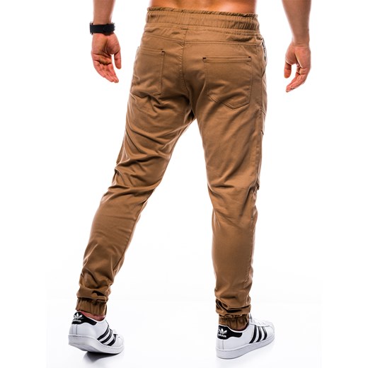 Spodnie męskie joggery P707 - rude