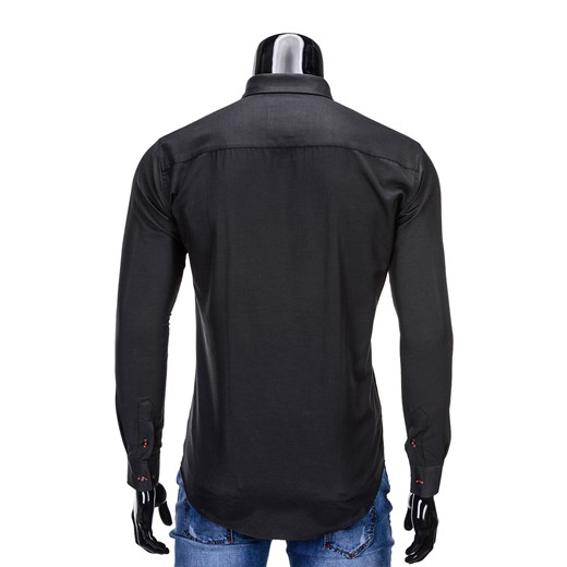Koszula męska elegancka z długim rękawem K300 - czarna