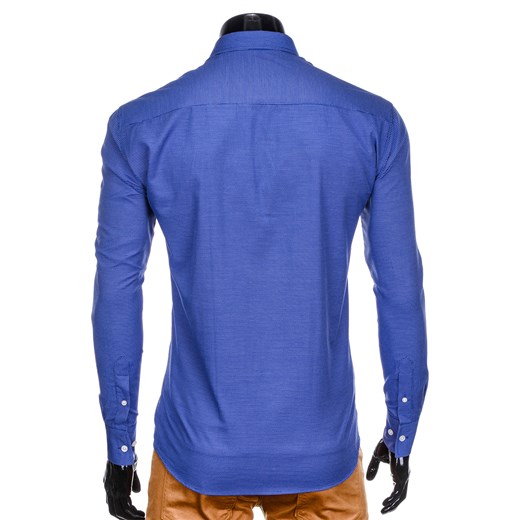 Koszula męska elegancka z długim rękawem K410 - jasnogranatowa