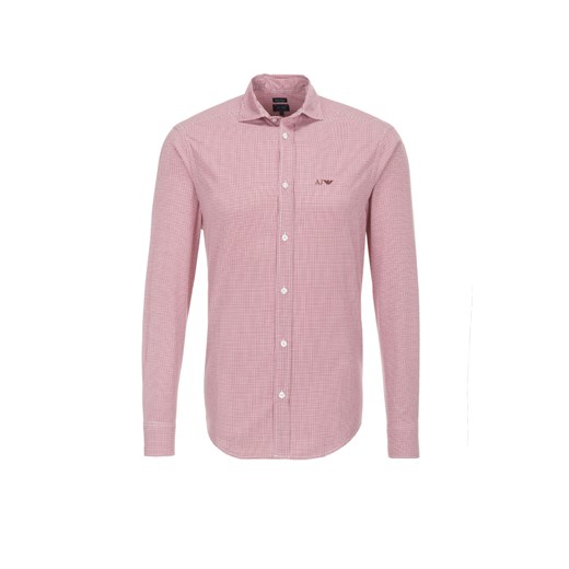 Koszula męska różowa Armani Jeans z długim rękawem gładka 