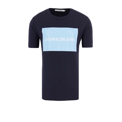 T-shirt męski Calvin Klein niebieski z krótkimi rękawami 