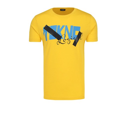 T-shirt męski Diesel żółty z krótkim rękawem casualowy 