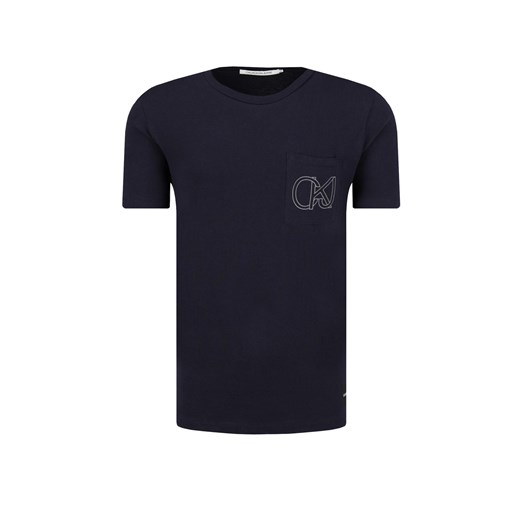 T-shirt męski Calvin Klein na jesień z krótkimi rękawami 