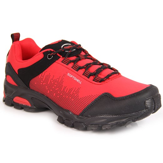 American Club buty trekkingowe damskie czerwone bez wzorów sportowe 