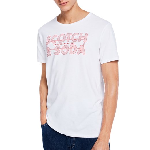 T-shirt męski Scotch&Soda biały 