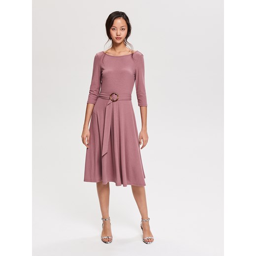 Reserved - Sukienka z prążkowanej dzianiny - Różowy  Reserved M 