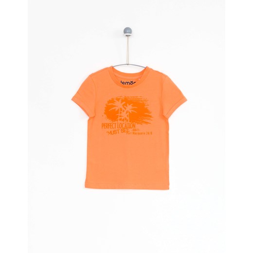 T-shirt chłopięce Lemon w nadruki pomarańczowa z krótkim rękawem 