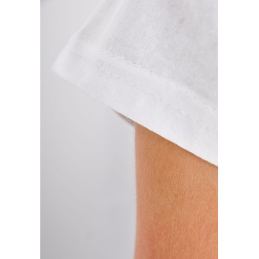 Bluzka damska Zoio z krótkim rękawem biała z okrągłym dekoltem 