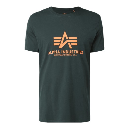 T-shirt męski zielony Alpha Industries z krótkim rękawem 
