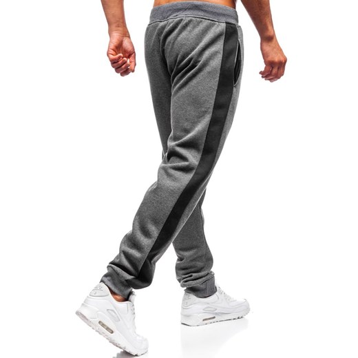 Spodnie dresowe joggery męskie grafitowe Denley KZ07 Denley  XL  wyprzedaż 