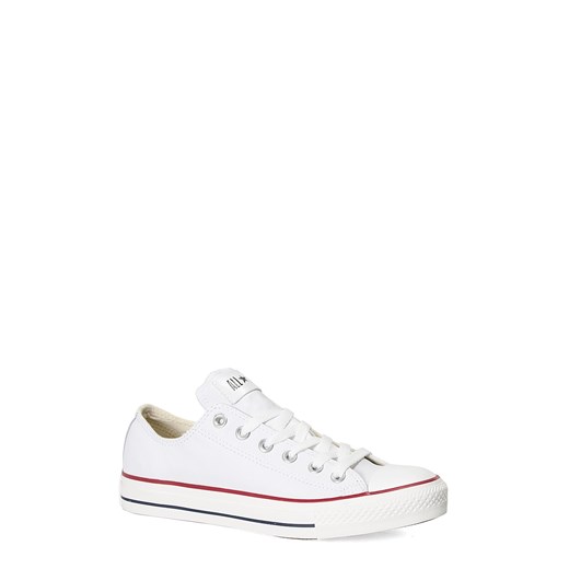 Trampki damskie białe Converse z niską cholewką gładkie skórzane na płaskiej podeszwie