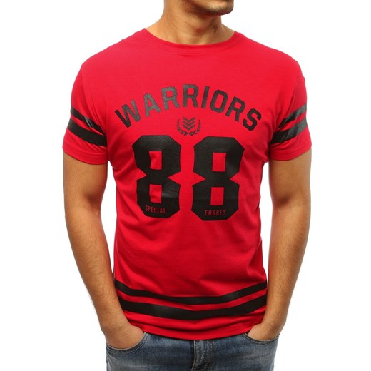 T-shirt męski z nadrukiem czerwony (rx3004) Dstreet  L 