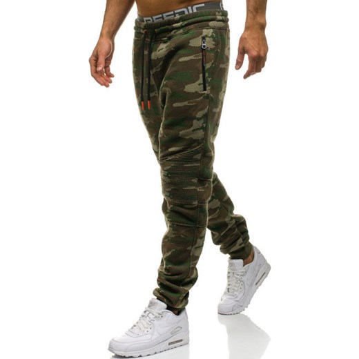 Spodnie męskie dresowe joggery moro multikolor Denley 3771B-A Denley  L promocja  