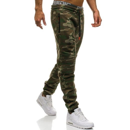 Spodnie męskie dresowe joggery moro multikolor Denley 3771B-A Denley  L  promocja 