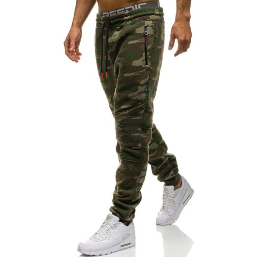 Spodnie męskie dresowe joggery moro multikolor Denley 3771B-A Denley  L okazja  