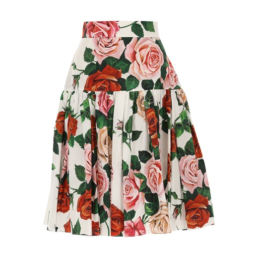 Dolce & Gabbana spódnica midi w kwiaty boho bawełniana 
