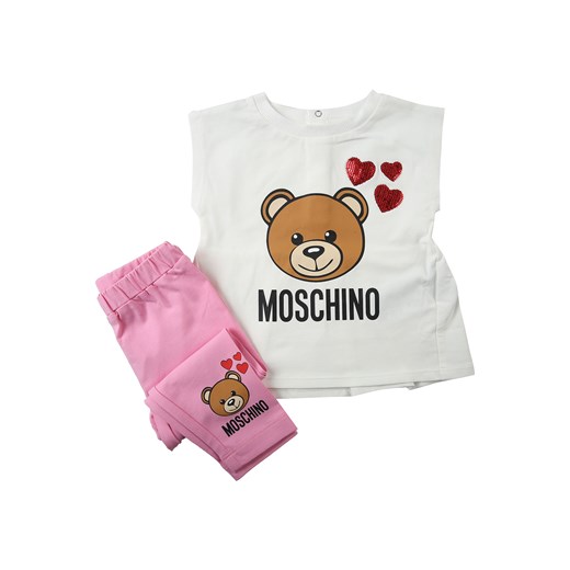 Odzież dla niemowląt Moschino dziewczęca biała w nadruki 