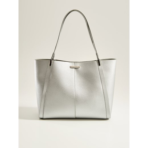 Shopper bag srebrna Mohito bez dodatków matowa mieszcząca a7 