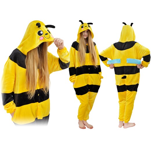 Piżama kigurumi jednoczęściowe przebranie kostium z kapturem – pszczółka