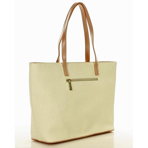 Shopper bag beżowa Monnari bez dodatków duża matowa 