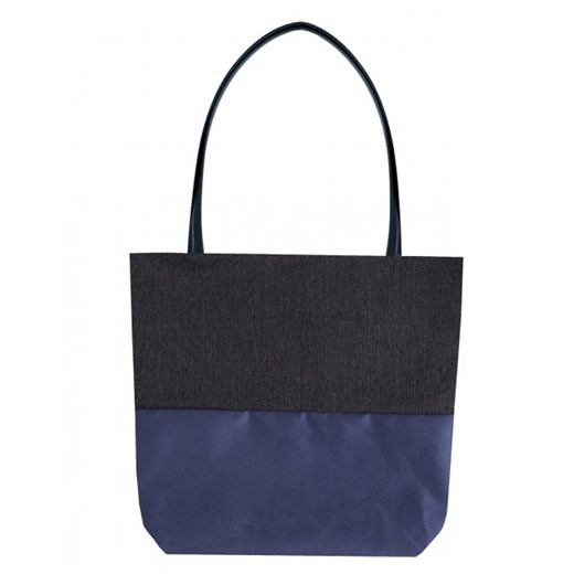 Shopper bag Drops z zamszu niebieska zamszowa casual bez dodatków 