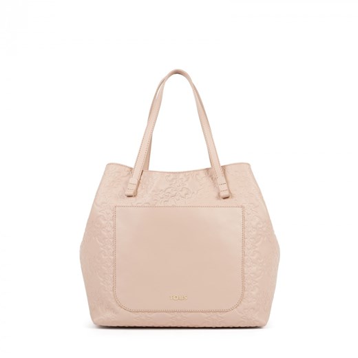 Shopper bag Tous bez dodatków skórzana 