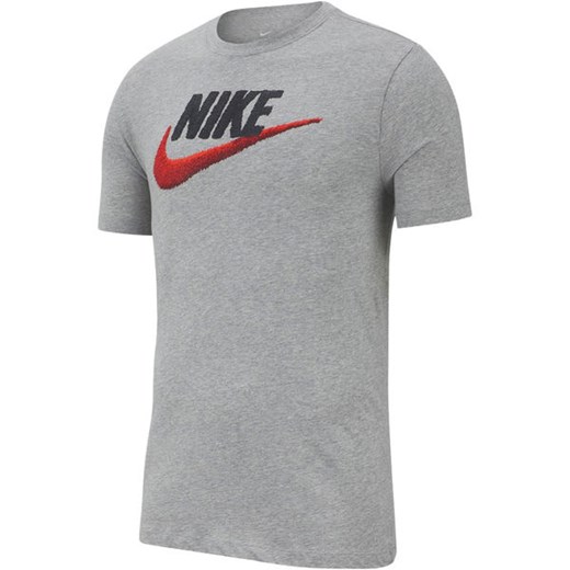 T-shirt męski Nike z krótkim rękawem szary na lato z napisami 