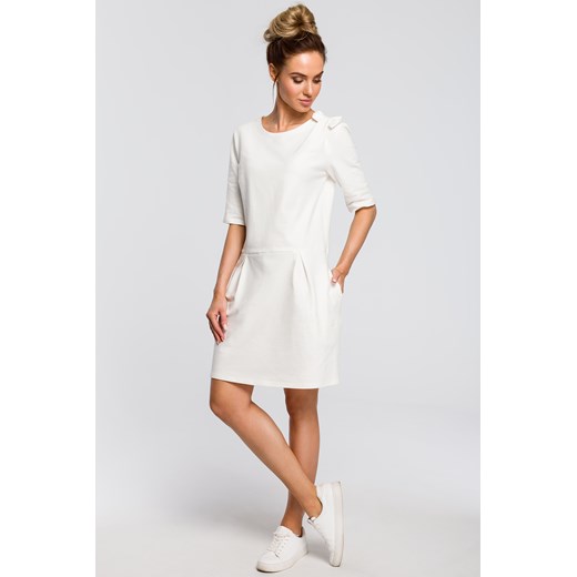 Biała sukienka Moe casual prosta mini