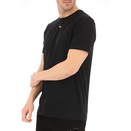 T-shirt męski Christian Dior casualowy z bawełny czarny 