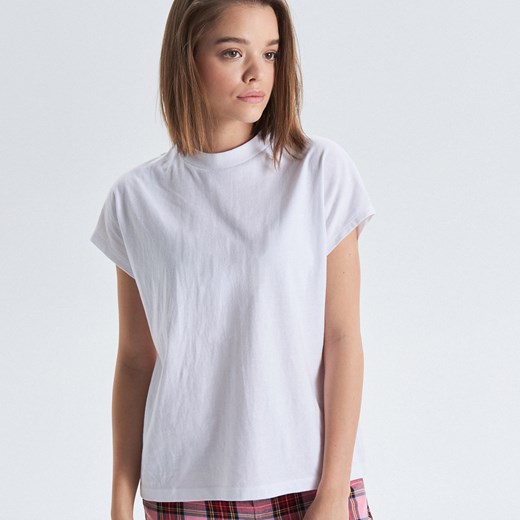 Cropp - Koszulka o krótkim kroju - Biały  Cropp XL 