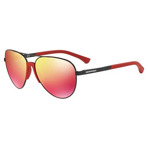 Emporio Armani kauczuku-mostek Aviator okulary przeciwsłoneczne wykonany z żeliwa w kolorze białym Czerwony ea2059 30016q 61 -  61