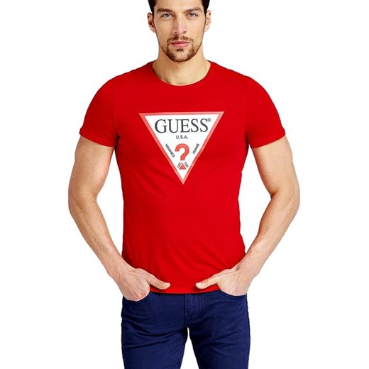 T-shirt męski Guess na wiosnę z krótkimi rękawami 