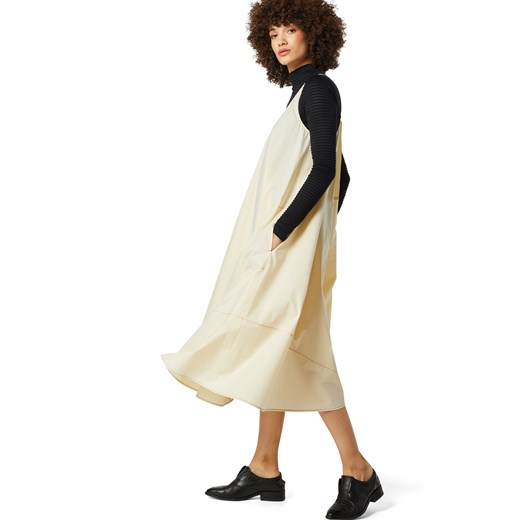 Sukienka Drykorn bawełniana prosta bez rękawów z dekoltem v bez wzorów 