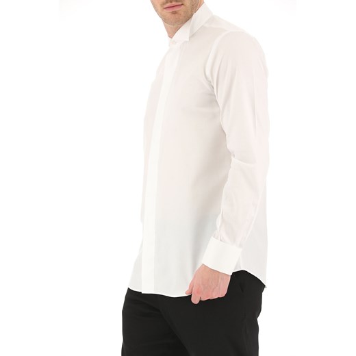 Del Siena koszula męska z długim rękawem biała casual 