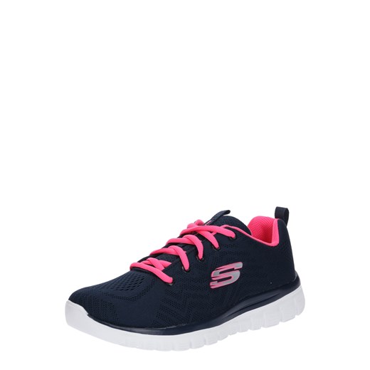 Buty sportowe damskie Skechers do biegania bez wzorów płaskie sznurowane 